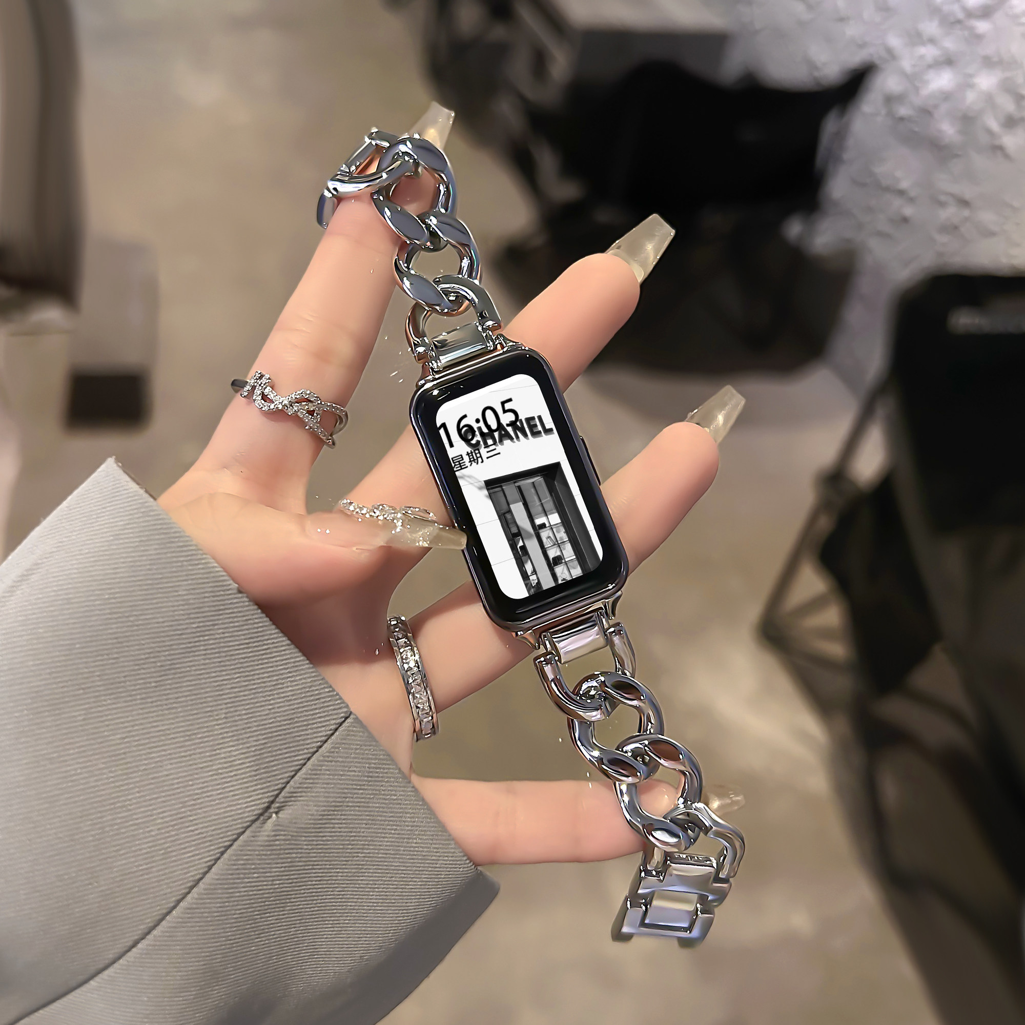 UHADA适用Keep手环B4表带金属创意牛仔链智能运动KEEP手环B4lite腕带高级时尚男女生替换表带夏天小红书同款,智能设备,智能手表手环表带/腕带,淘宝优惠券,粉丝福利购,淘宝优惠卷