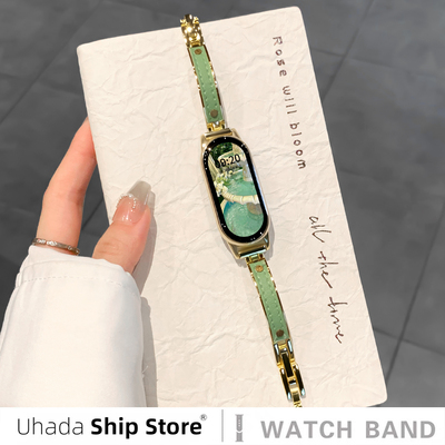 适用小米手环弯月手镯高级表链女