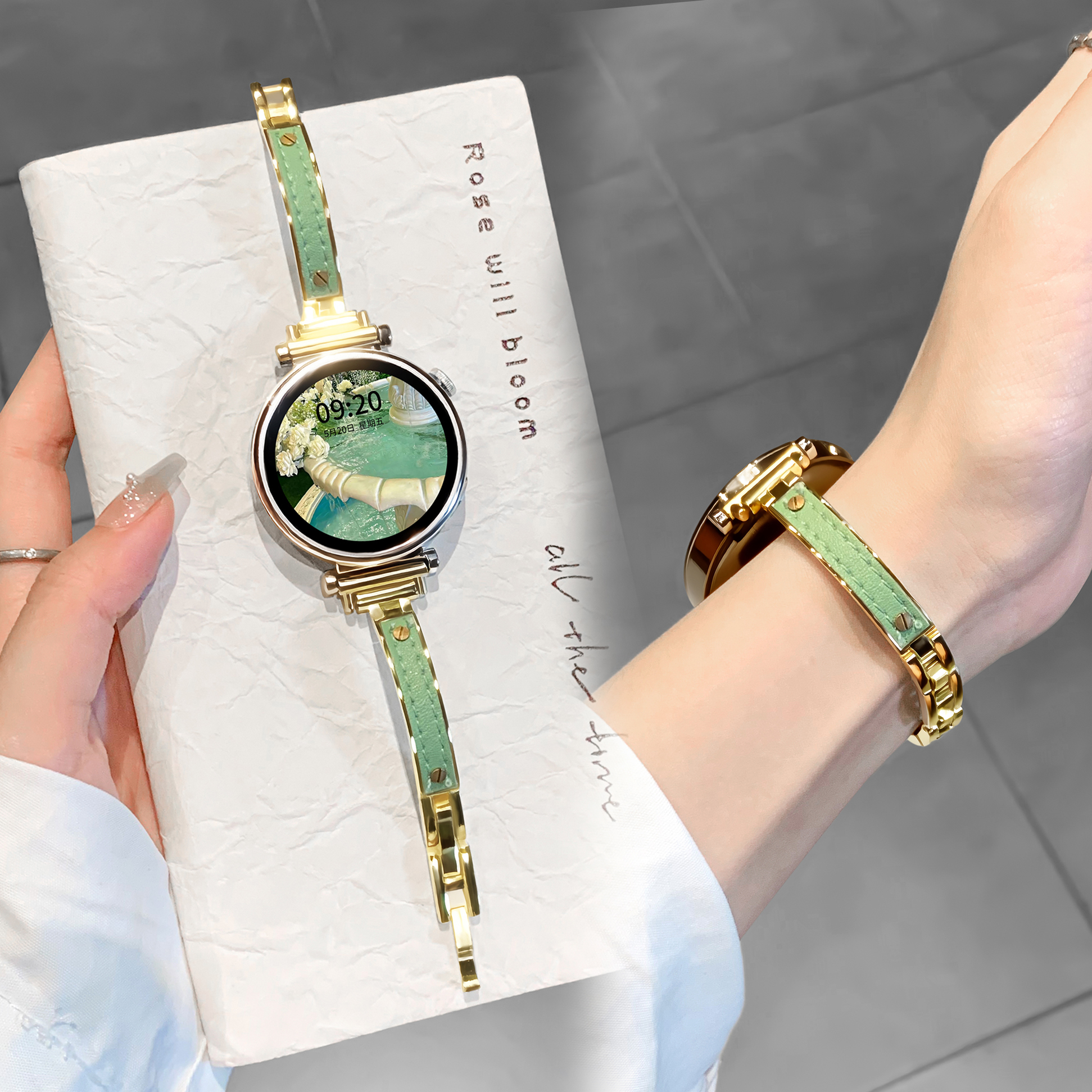 夏季新款皮质手镯款金属扣腕带