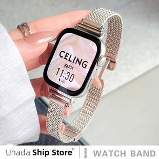 适用华为fit3表带智能运动华为fit4表带新款麦穗磁吸手表watchfit3表带男女夏专用腕带FIT2金属替换带高级感