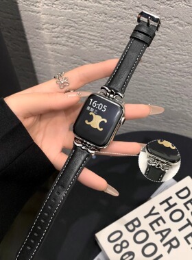 uhada适用小米手环10Pro表带新款【凯旋门】小米手环9pro腕带智能运动版小米手环8pro皮质替换带运动atch5女