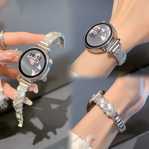 小香风镶钻金属表带女小红书同款