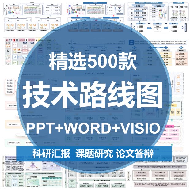 论文课题研究技术路线图模板科研绘图PPT模板word学术汇报VISIO图片