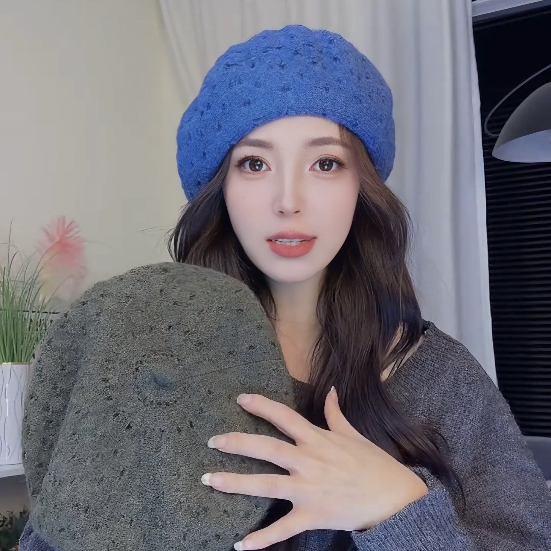 韩版百搭镂空针织帽子女秋冬季双层保暖羊毛贝雷帽显脸小包头冷帽