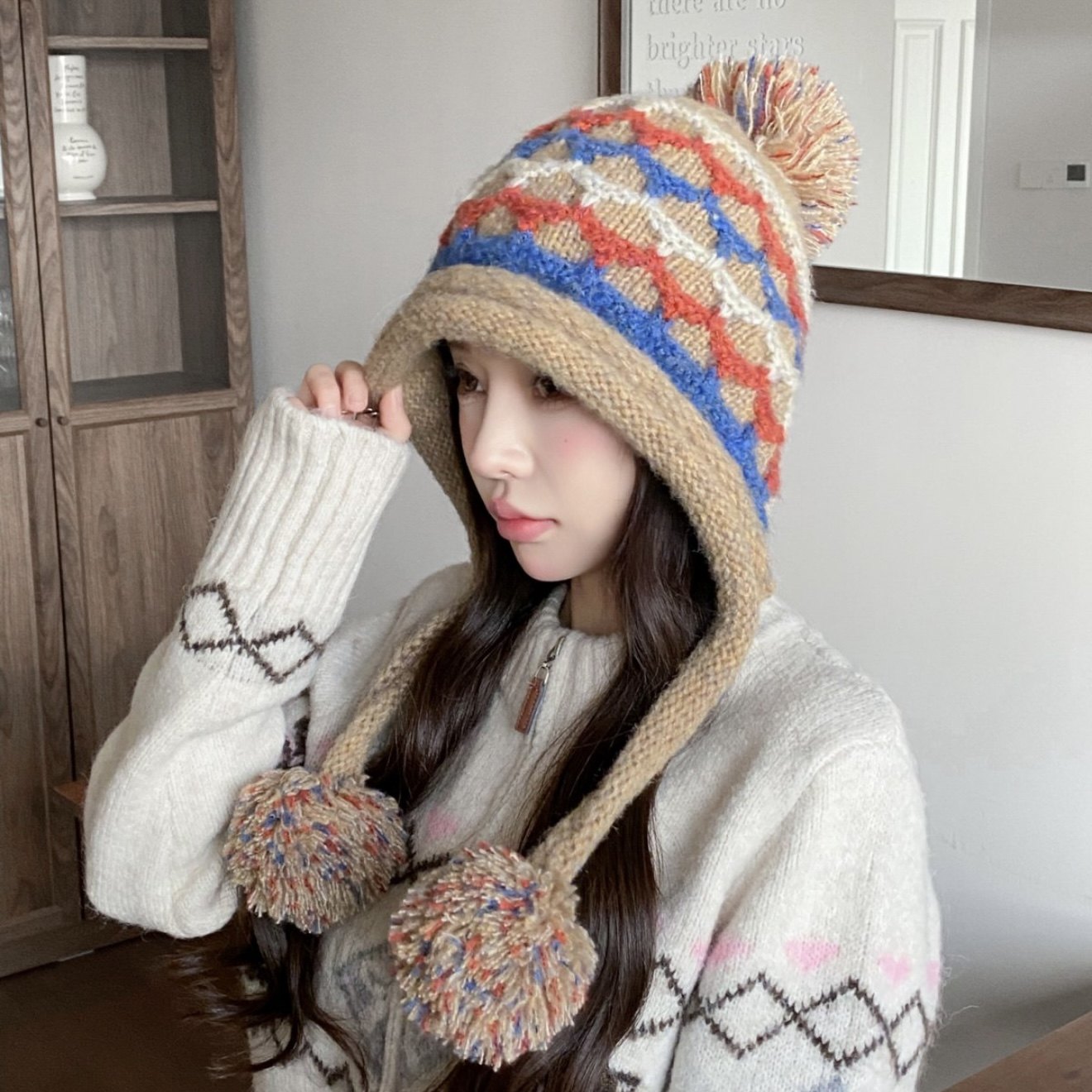 韩版百搭民族风针织帽子女秋冬新款保暖护耳雷锋帽显脸小包头冷帽,服饰配件/皮带/帽子/围巾,帽子,淘宝优惠券,粉丝福利购,淘宝优惠卷