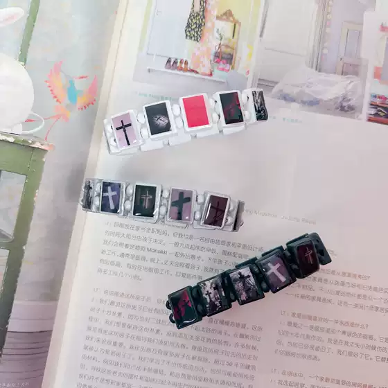 ins Same Style Dark Cross Subculture Millennial Style Punk Hip-Hop Bracelet Rock Rapper Bracelet