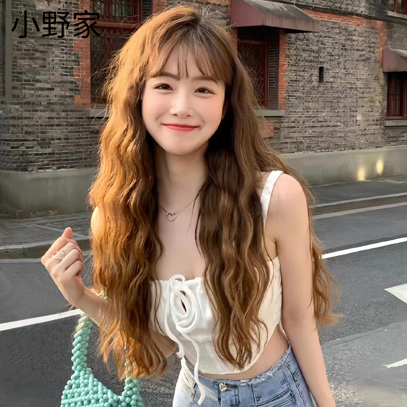 封边递针假发长卷发羊毛卷全头套