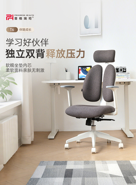 Puglius T6中学生学习椅家庭舒适的青少年写作儿童人体工程学电脑