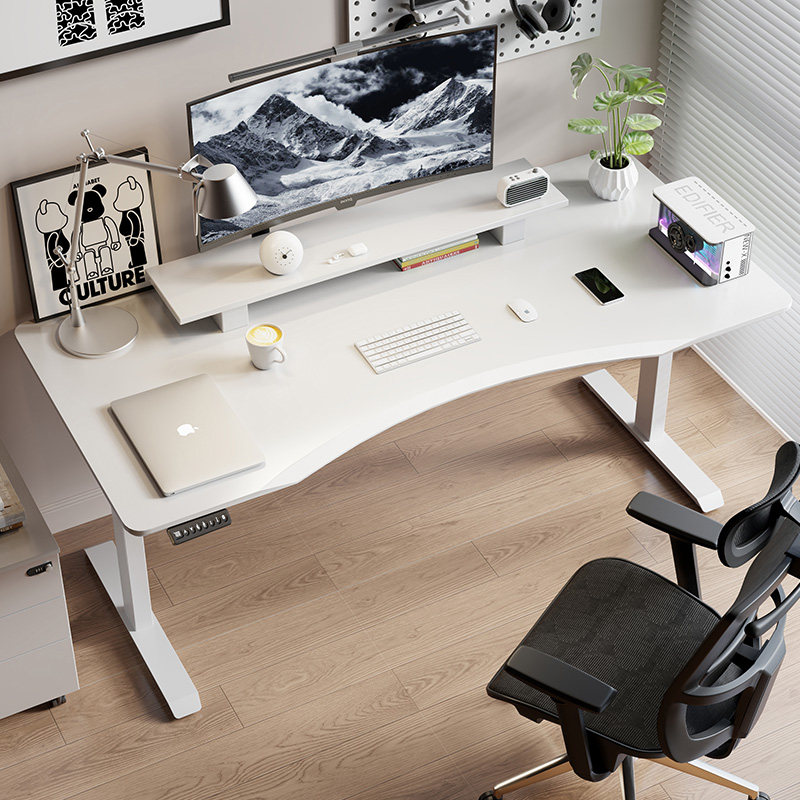 电动升降桌办公桌实木书桌工作台电竞桌可升降电脑桌子s6