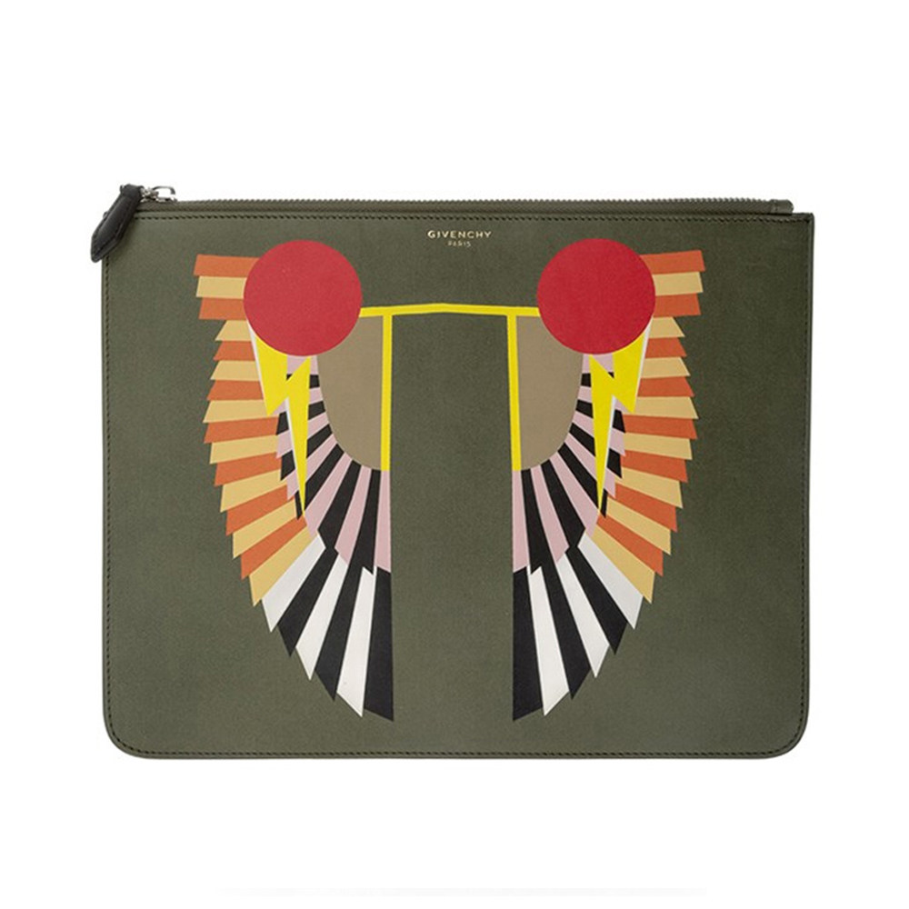 GIVENCHY/纪梵希  男士绿色皮革手拿包 BK06072277-306