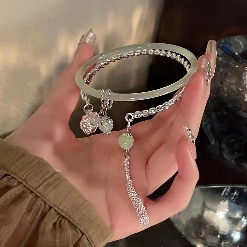 双拼流苏叮当镯女生手镯古风手串