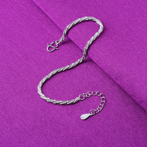 复古流行女式银脚链 服装银饰赠品 简约小麻绳子手链热卖