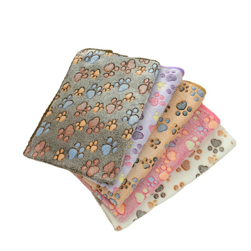 现货宠物毛毯四季通用猫狗毯子加厚法兰绒爪印毛毯宠物用品