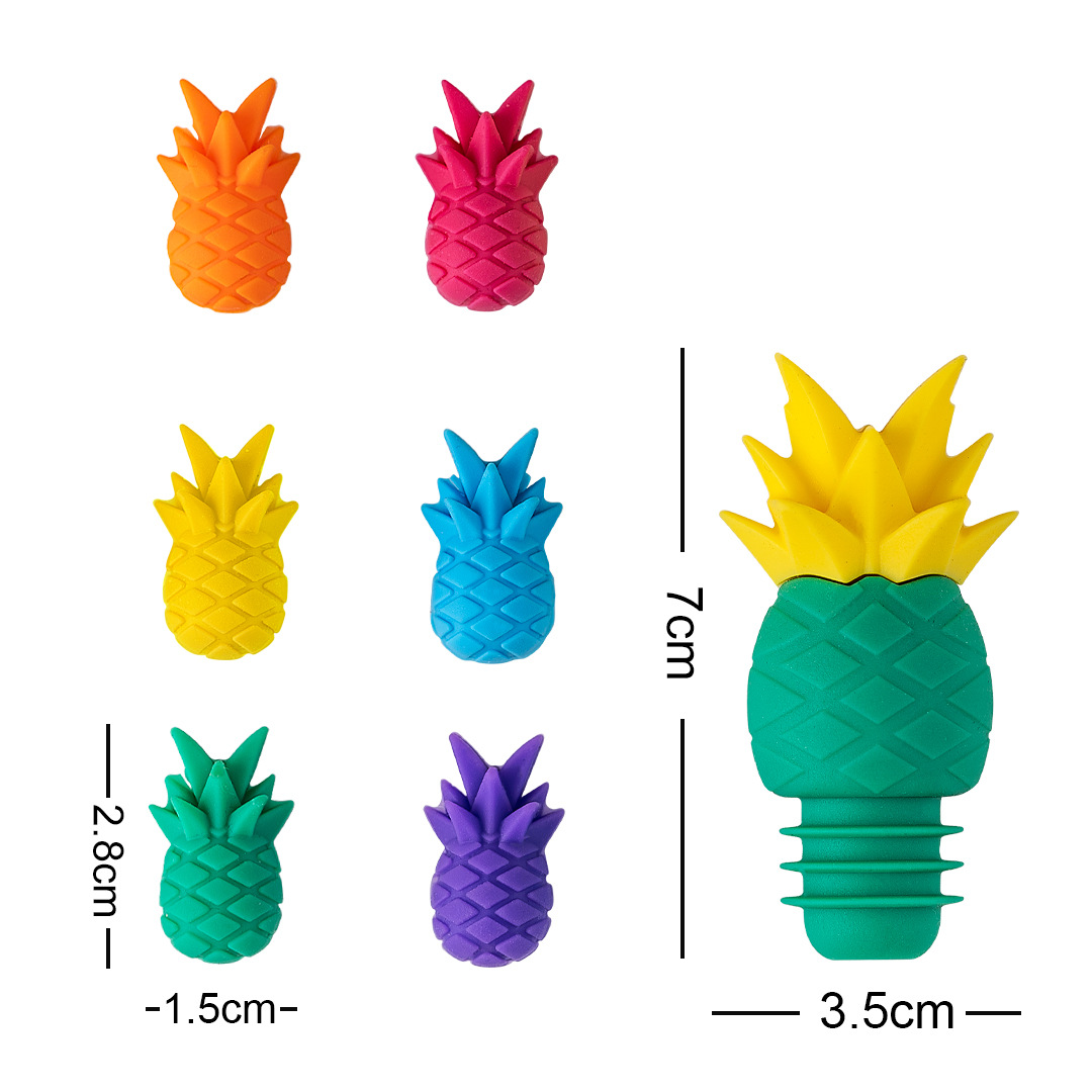 硅胶菠萝酒塞标识贴套装