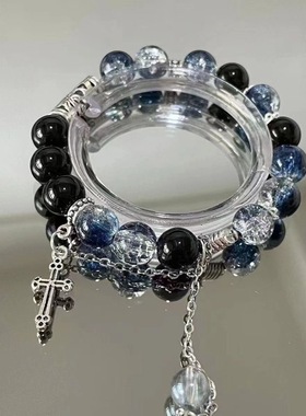 盗墓笔记张起灵同款高颜值十字架周边同人印象手链小众设计手串