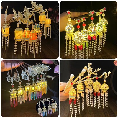 景区热卖发光发簪高级感古风汉服