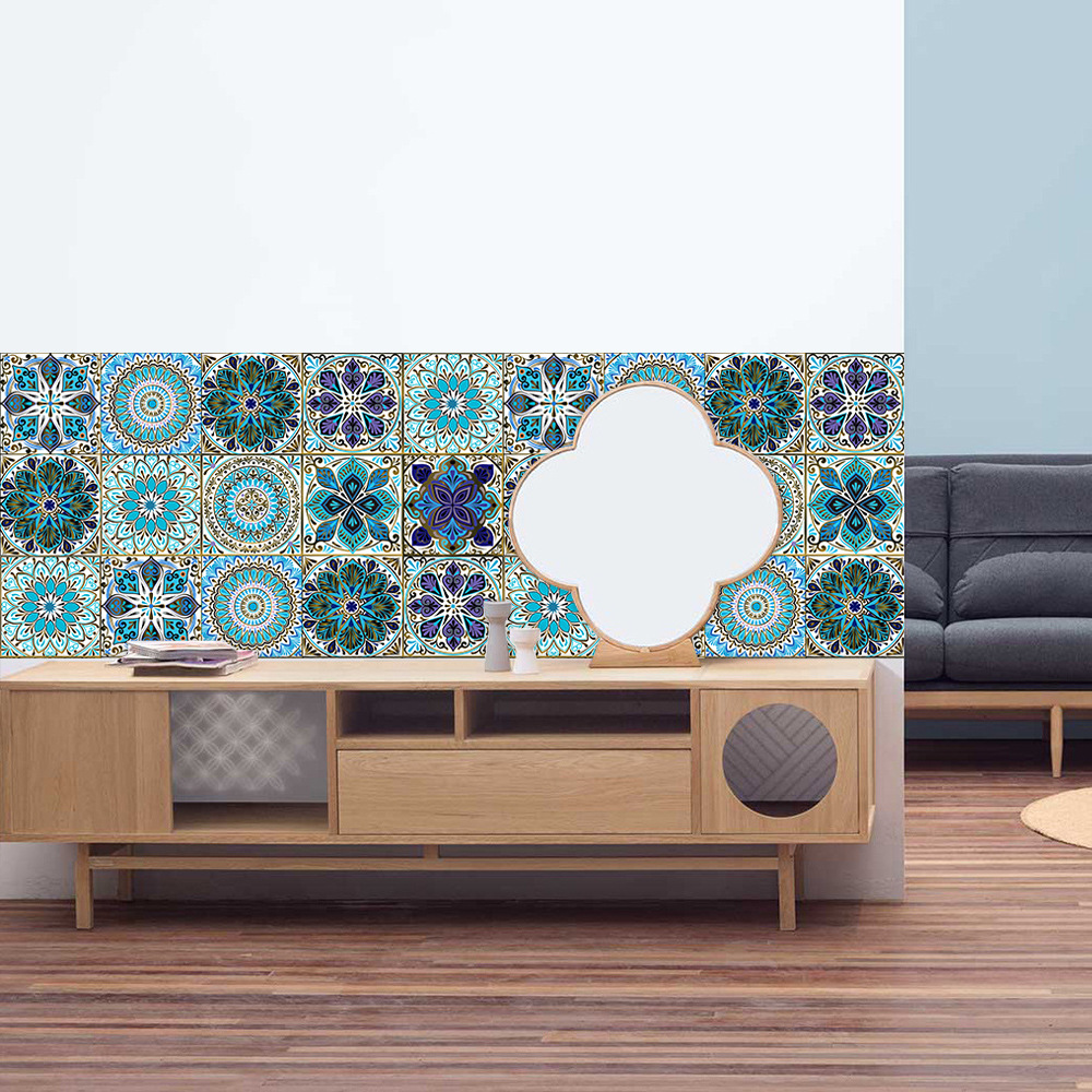 彩色花砖自粘地板贴MZ6