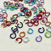 彩色烤漆开口圈单圈铁环链接圈手工DIY自制钥匙扣挂环配件材料圆圈开口环马卡龙糖果色小铁环小铁圈