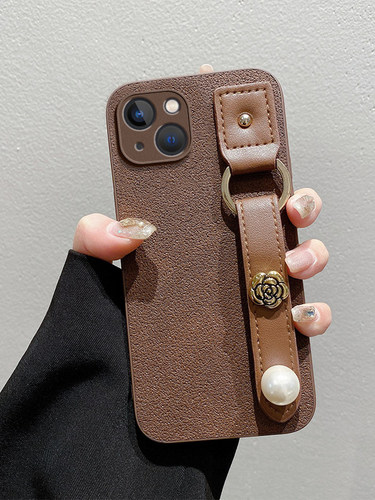 月坑纹复古山茶花腕带适用小米14手机壳红米note13新款9/10/11/12pro轻奢12X创意K40/K50斜跨K60至尊版女10S