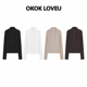 OKOK 女春秋显瘦上衣 气质腔调显瘦半高领打底衫 LOVEU 高领范本