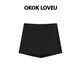 短裙女2026新款 OKOK 高支精纺TR棉混纺修身 梵西莫奈裙 LOVEU