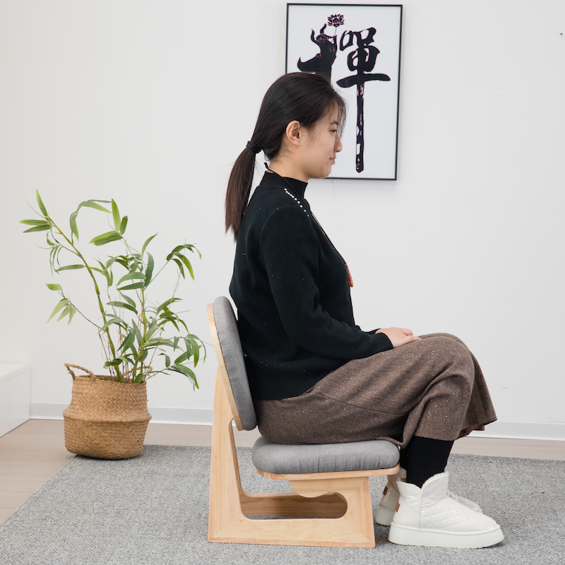 简约可拆洗矮椅子实木腿