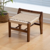 30cm高藤编编织小凳子家用矮凳穿鞋 凳方凳实木客厅原木茶几凳 换鞋