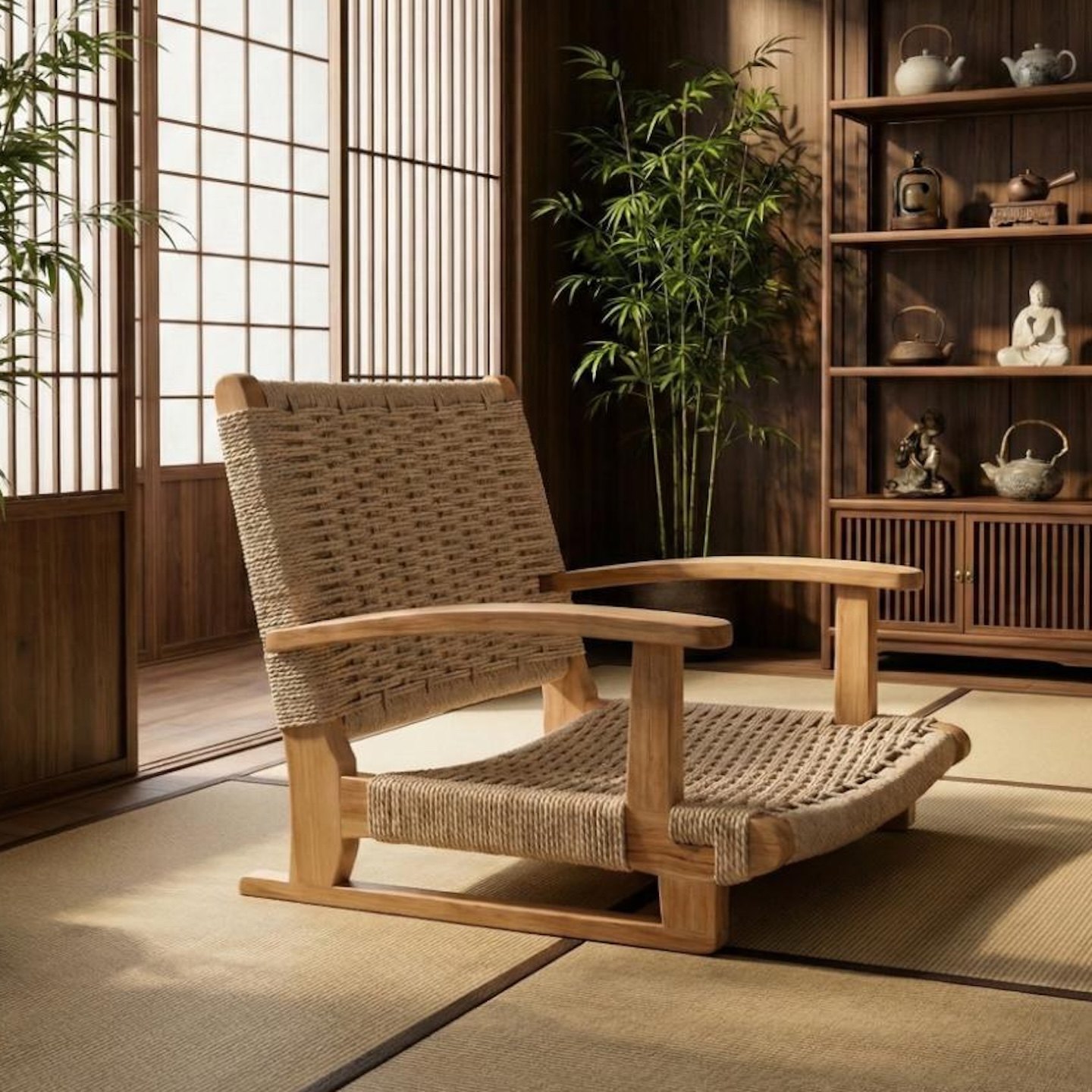 藤编榻榻米座椅靠背日式飘窗椅和室椅专用座椅人体工学懒人沙发,全屋定制,和室椅,淘宝优惠券,粉丝福利购,淘宝优惠卷