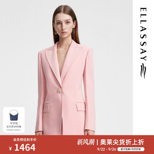 歌力思奧萊早春新款 女T005 綿羊毛率性干練高定質感設計感西裝