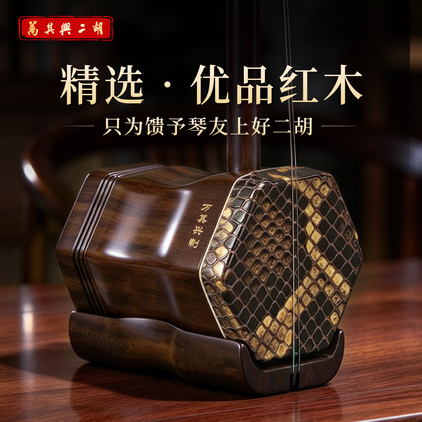万其兴二胡乐器旗舰店正品红木初学者老年人入门考级专业小学生