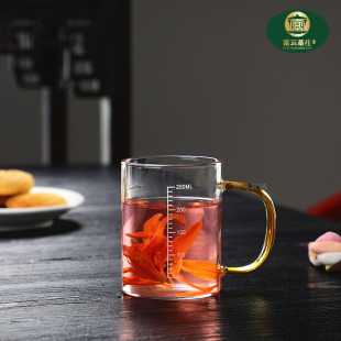 玻璃杯子带刻度水杯牛奶杯家用耐热微波炉厨房早餐杯烘焙量杯防爆