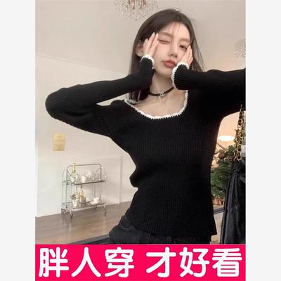 法式灰色针织打底衫女秋