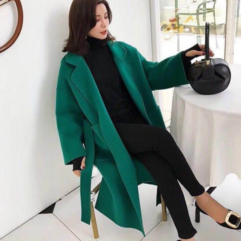 双面呢羊绒大衣女中长款