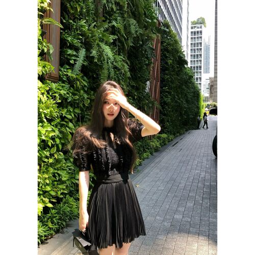THEHANDLE OFFICIAL dolce gabb*a私服秀款 yb2w+重工压褶蕾丝