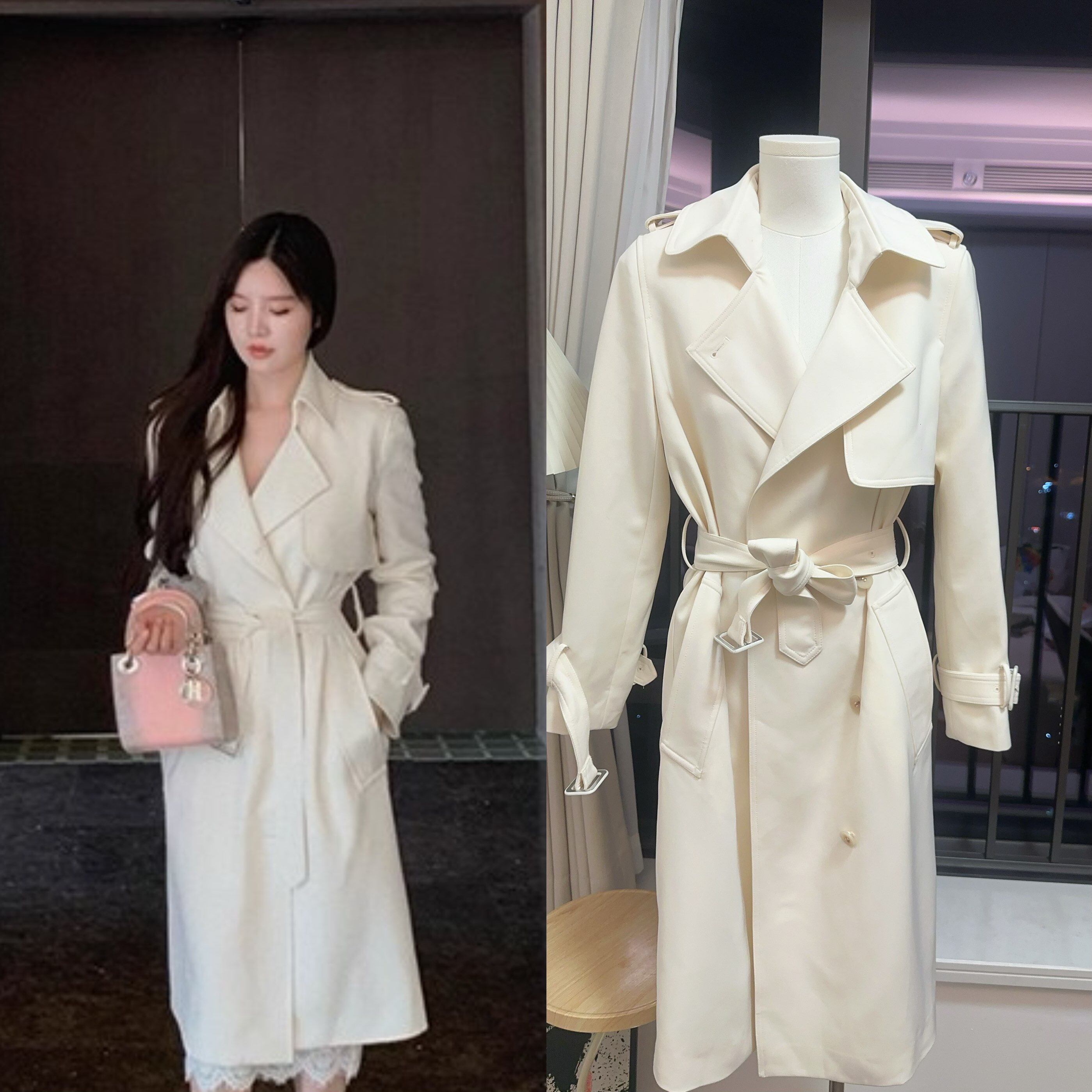 THE SWAN司凰轻奢 Classic老钱小修身大衣女垂感百搭气质外套风衣