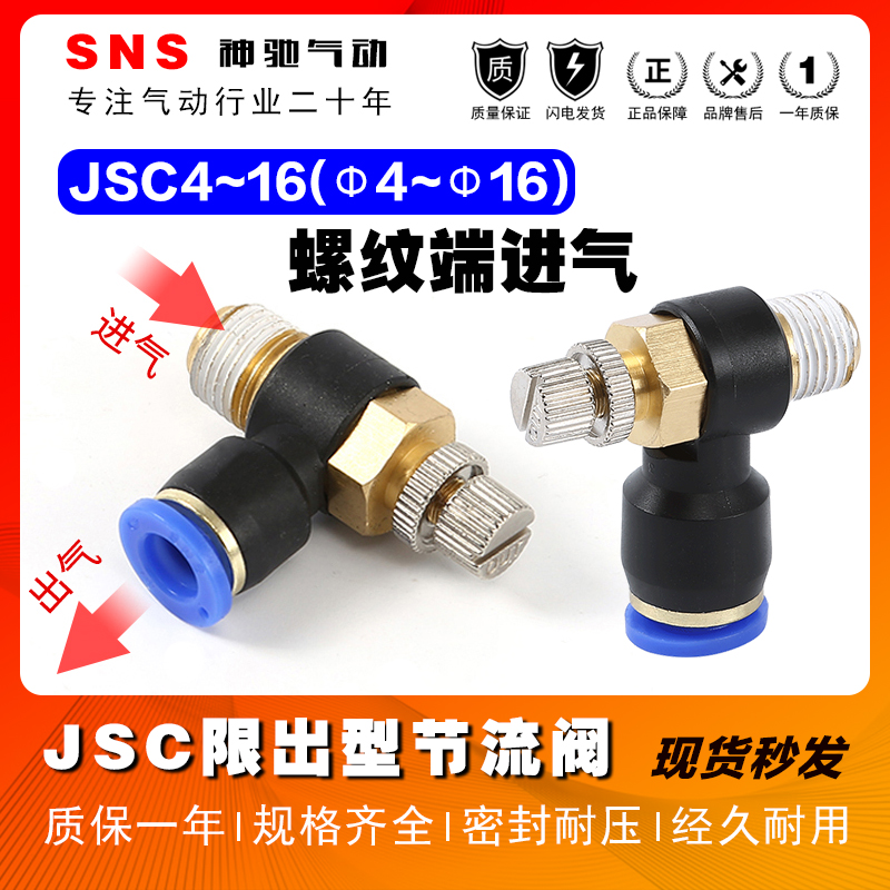 SNS快速接头调速开关JSC8-02插调节流阀SL6-M5/4-01/10-03/12-04