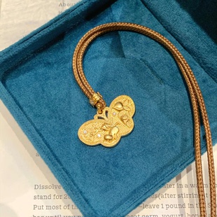 庄周梦蝶蝴蝶项链古法沙金蝴蝶项链女款新中式国风轻奢小众设计