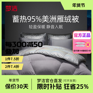 梦洁家纺美洲雁鸭绒羽绒被子被芯加厚保暖秋冬被芯床上用品星际