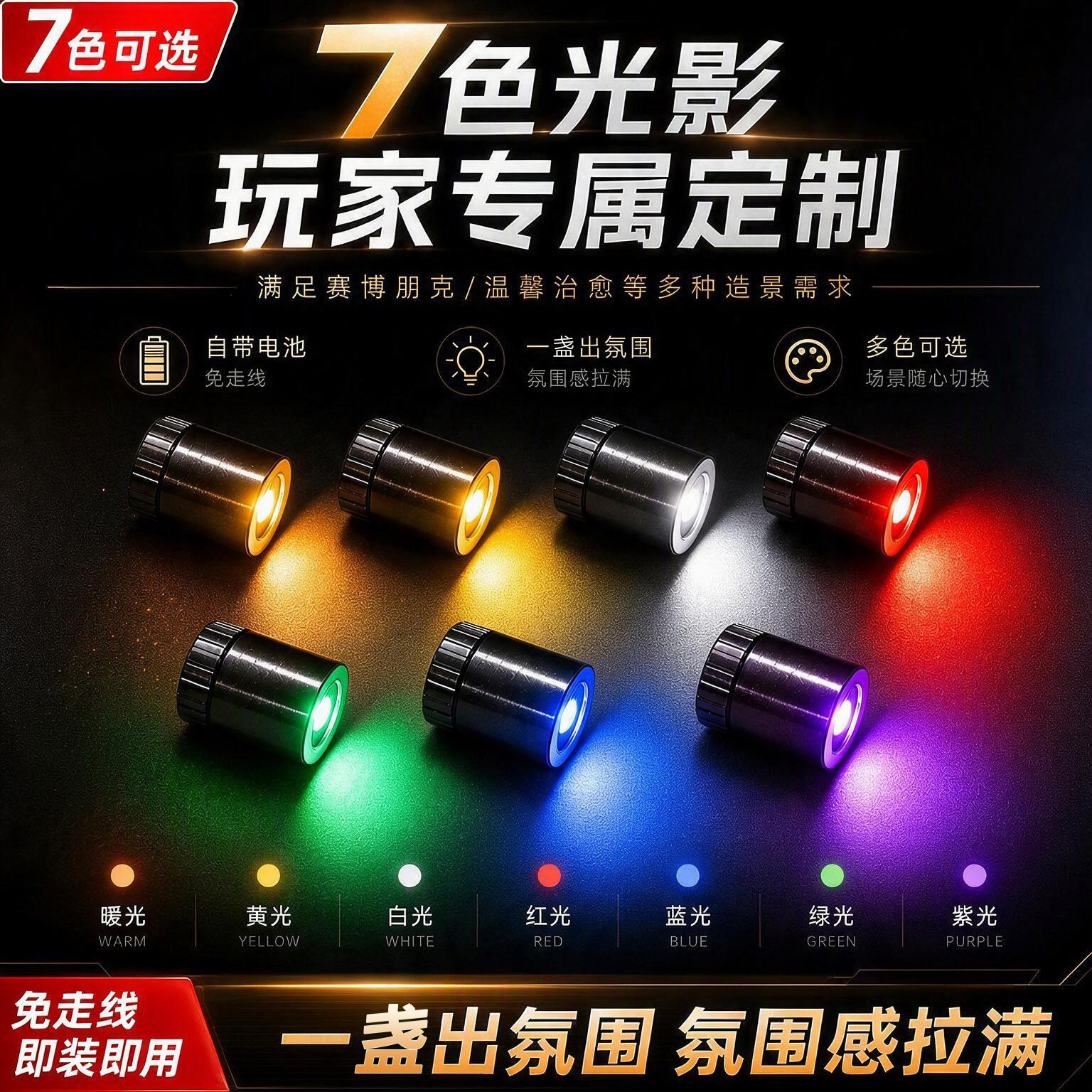 LED迷你射灯氛围扭扭灯