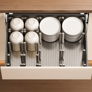 厨房橱柜分隔抽屉内置堆碗碟架碗筷沥水碗盘架放碗碟子盘子收纳架