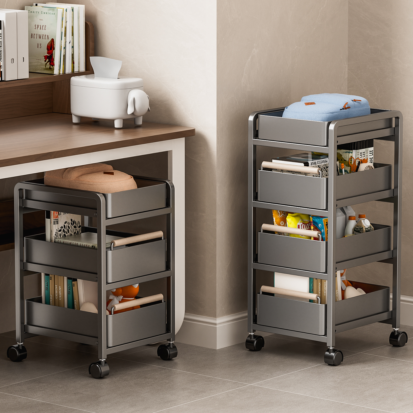 书包置物架可移动小推车收纳架