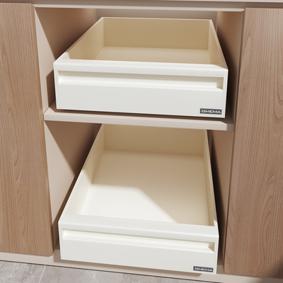 橱柜免打孔抽屉式拉篮