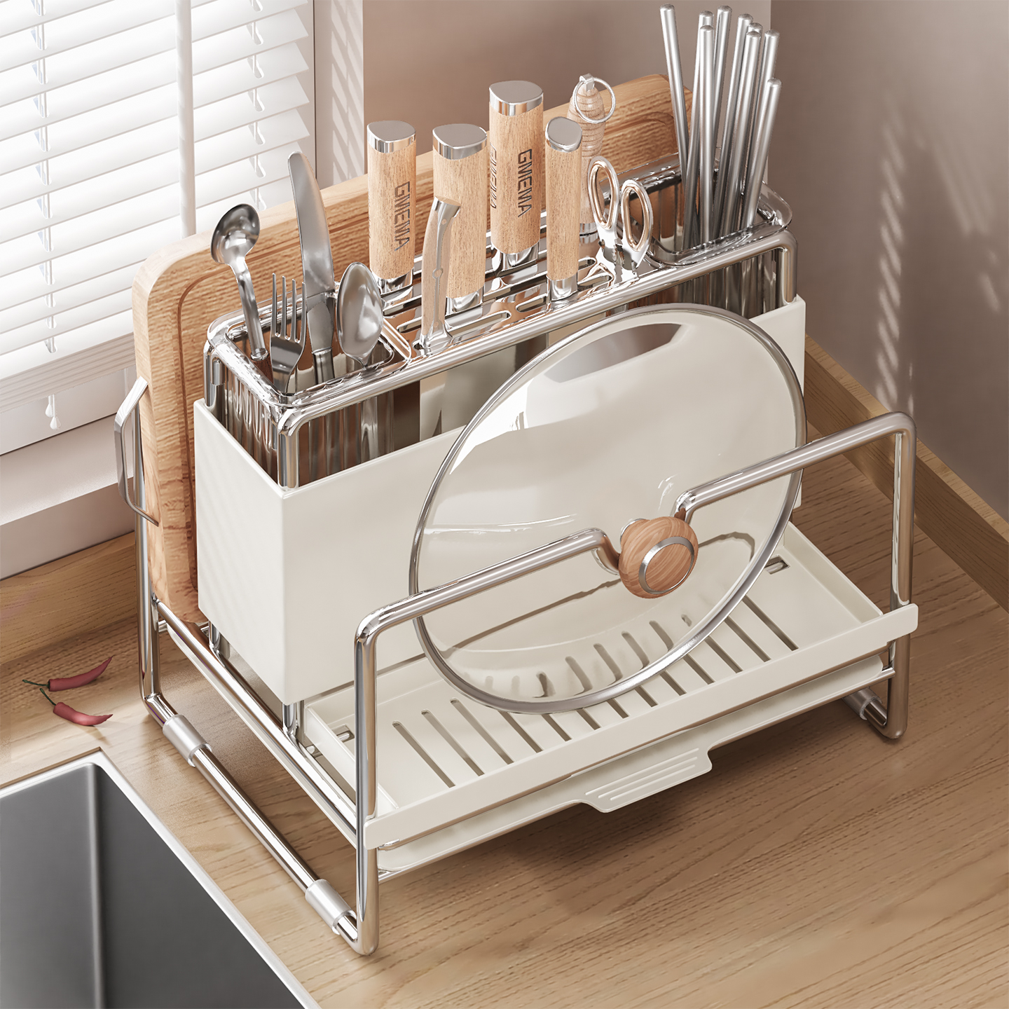 2025新款不锈钢刀具收纳架