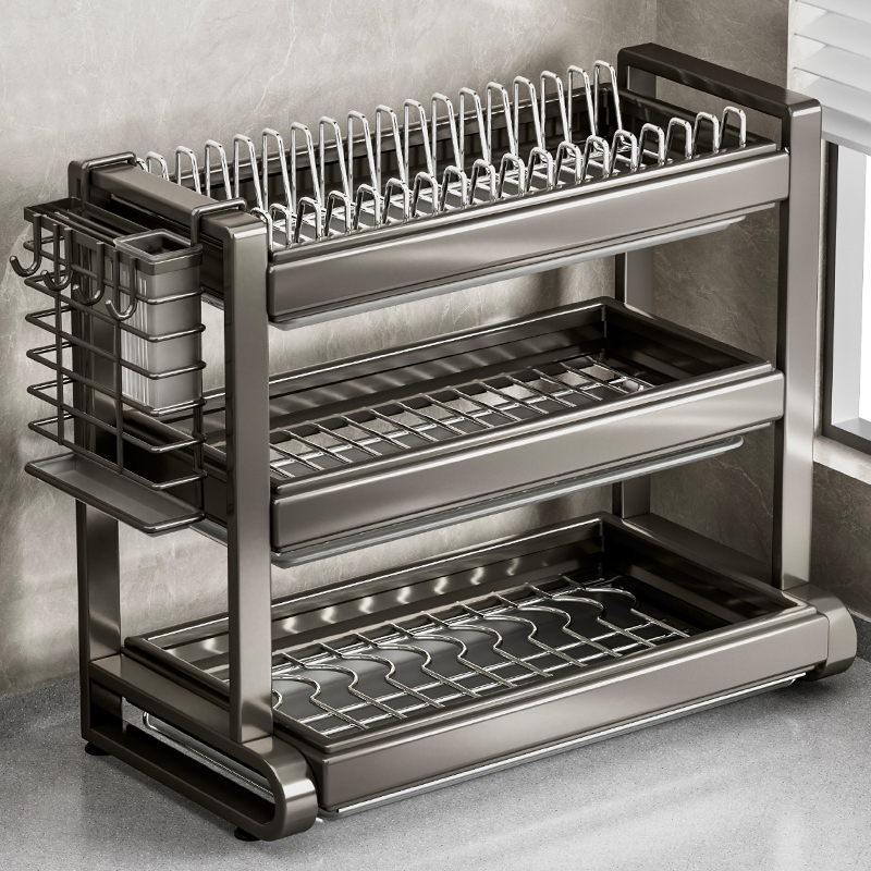 不锈钢碗碟沥水收纳置物架