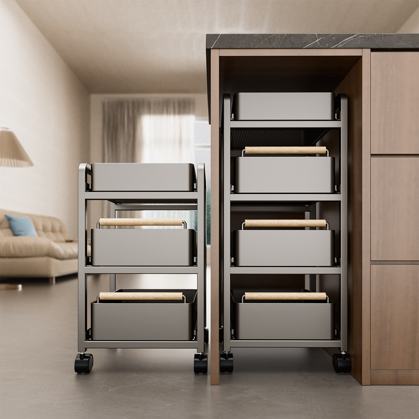 厨房推车置物架厨房小推车蔬菜置物架橱柜内部改造多功能置物架,厨房/烹饪用具,厨房置物架/置物柜/角架,淘宝优惠券,粉丝福利购,淘宝优惠卷