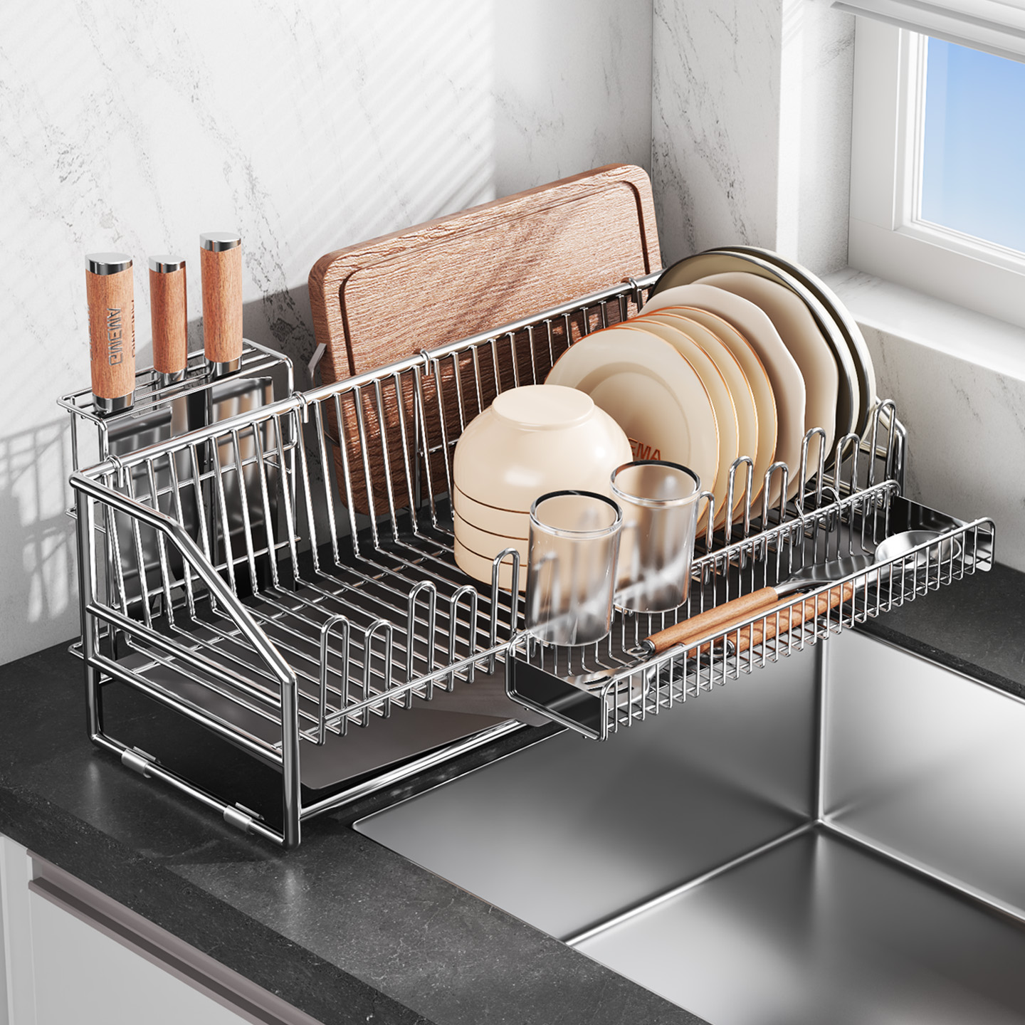 【304不锈钢】沥水碗架