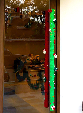 圣诞店铺装饰咖啡店奶茶甜品店门店把手冰条线节日氛围感场景布置