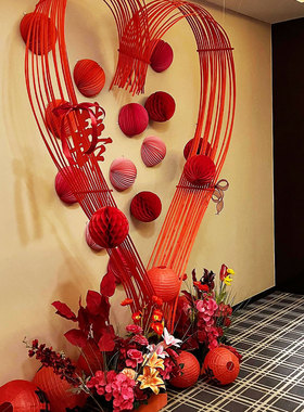 【备婚好物】仿真花婚礼布置晨袍拍照道具背景墙结婚场景竹排布置