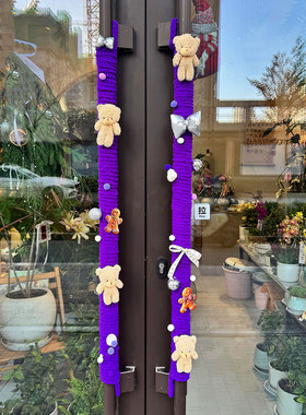 紫气东来~新年门把手装饰2026马年元旦店铺把手冰条线氛围布置