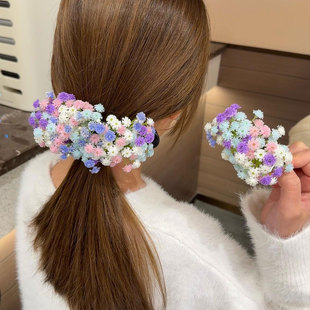 刘亦菲晚宴同款满天星发夹绝美手作仿真花头饰公主裙礼服头花发抓